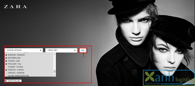 Cách đặt hàng trên web Zara.com 2 - Xanh Logistics