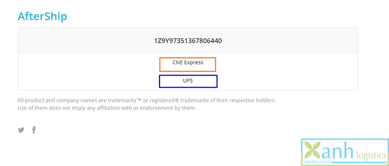 Khung trình duyệt hiển thị 2 dịch vụ vận chuyển hàng hóa quốc tế, bạn click chọn USP để theo dõi quá trình chuyển hàng nhé.